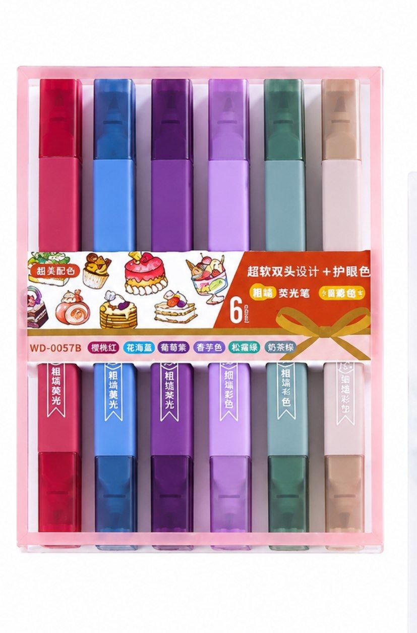 Double-Ended Highlighter - Dark Colors Marker with Dual Tips