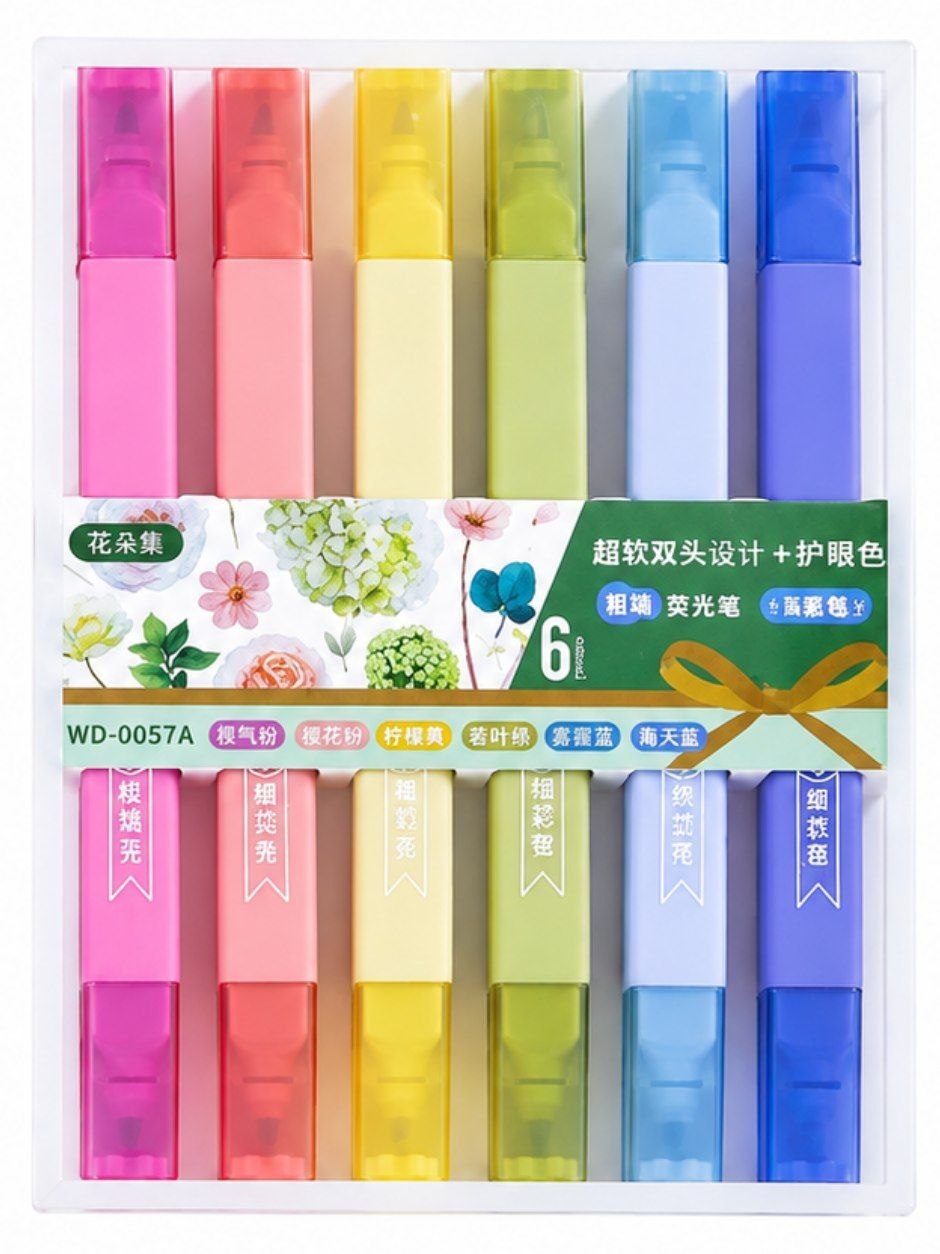 Double-Ended Highlighter - Pastel Colors Marker with Dual Tips