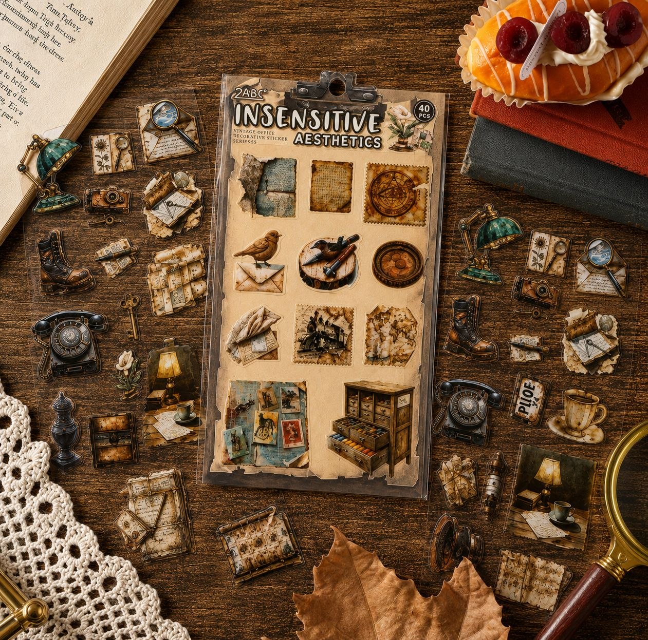 Vintage Old Items Sticker (4pcs Insensitive Aesthetics)